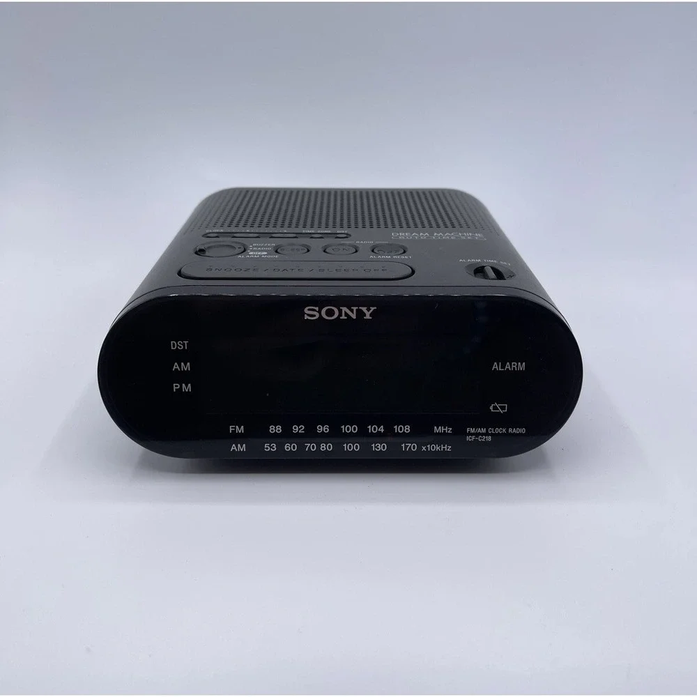 Sony Dream Machine ICF-C218‎ Black AM/FM Alarm Clock Radio Tested Working